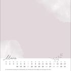 März-Kalender mit Feiertagen: Internationaler Frauentag 8., Frühlingsanfang 20., Karfreitag 26., Ostern 28., Sommerzeit 28.-29.