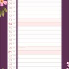 Kalenderseite März mit frühlingshaften Blumen und einem Kolibri, wichtige Daten sind Internationaler Frauentag am 8. März.