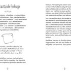 Text: Südfranzösische Fischsuppe - Zutatenliste und Rezeptanleitung. Links ein Topf, rechts ein Löffel gezeichnet.