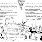 Text: «ISCH PRÄSENTIERE IHNEN … DIE PANNA COTTA!», «TRÖÖT! TRÖÖÖT! TRÖÖÖÖT!». Illustration: Kellner schiebt riesige Panna Cotta, Gäste applaudieren.