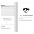 Links Fragen und Gedanken zum Thema Ruhe. Rechts Titel "TEIL II – DIE KUNST DER KLEINEN PAUSEN" mit Illustration einer Tasse.