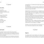 "2. Januar, Schön werden: G:tt, du siehst: Ich spiele so viele Rollen und weiß doch nicht, wer ich bin..."  
"3. Januar, An die Zukunft: Liebe Zukunft, von der ich nicht weiß, wie du aussiehst..."  
"4. Januar, Beginnen: Am Anfang schuf G:tt den Rhythmus des Lebens..."  
Strukturierte Textseiten mit Daten und Überschriften.
