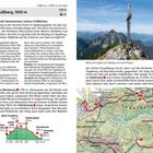 Hoher Straußberg, 1933 m, 7.15 h. Überquerung einer Brücke, Aufstieg, unmarkierter Gipfelsteig, Karte mit Route. Bergansicht.