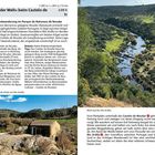 Top 46: Das "Ende der Welt" beim Castelo de Noudar. Blick auf Rio Ardila, grünes Hügelland, altes Gebäude am Fluss.