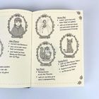 Texte: Lukas, Felicitas, Rani, Punchy. Illustration von vier Charakteren in ovalen Rahmen mit Eigenschaften darunter.