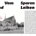 „Vom Sparen und Leihen“ beschreibt die Entstehung der Kölner Sparkasse und des Leihhauses im 19. Jahrhundert. Links ein historisches Bild von Köln.
