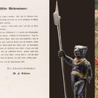 Text: "Eidgenössische Wehrmänner!... Der Oberbefehlshaber: A. H. Dufour... Aarau, den 22. Wintermonat 1847."
Eine Statue eines Bären mit Speer.