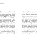 "The Edge of Victory, 1987"

Ein Text beschreibt Julian Schnabels Werk und seine Verwendung von Böden und Hintergründen als malerischen Raum.