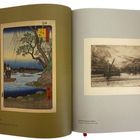 Links: "Utagawa Hiroshige", Illustration eines Flusses und Baumes. Rechts: "Sir Francis Seymour Haden", Radierung, Flusslandschaft.