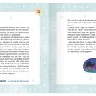 2. Dezember, Der Brautschleier. Zwei Illustrationen: Eine Frau und ein Mädchen mit Körben, Kamele bei Nacht.