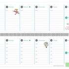 Kalenderwochenplaner für August 2026, Woche 33, mit Wochentagen und Notizlinien. Illustration: rennendes Kind und Lupe. Zitat: "Ein Kind ist kein Gefäß..."