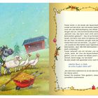 5. DEZEMBER Das erste Rätsel. Illustrierte Tiere auf einer Wiese, darunter Kühe, Pferde und Gänse vor einem Stall.