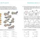 Einmaleins mit 5 und 10. Aufgaben mit Bibern. Einmaleins mit 0, 1, 2, 5 und 10. Häuser mit Rechenaufgaben.