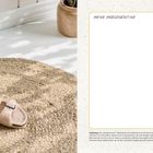 Text: "Meine Morgenroutine", "Anleitung: Eine Morgenroutine aufzeichnen...", "Morgens Journaling". Beige Matte, Hausschuhe, Topfpflanze.