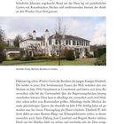 Text oben beschreibt Marilys Schlafzimmer und einen parkähnlichen Garten; unten ist Windsor Castle erwähnt. Foto eines weißen Hauses.