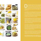 Texte beschreiben essbare Teile des Löwenzahns, ihre Nährstoffvorteile und vegane Rezepte. Links sind 20 Essensbilder.