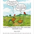 „Glauben Sie mir, meine Dame, das ist kein Ei!“ „Das wird sich herausstellen, sobald ich es ausgebrütet habe!“ Illustration.