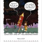 "Hanna? Bist du dir sicher?" "Du wolltest mir die Sterne vom Himmel holen!" Zwei Kaninchen, eines auf einer Rakete.