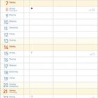 Kalender für März 2027 mit Wochentagen und Feiertagen. Bunte florale Muster im oberen Teil.