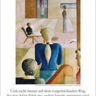 Text: "Geh nicht immer auf dem vorgezeichneten Weg, der nur dahin führt, wo andere bereits gegangen sind." – A. G. Bell. Oben "FEBRUAR". Illustration mit Figuren in geometrischem Raum, ruhig und stilisiert.