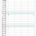 Kalenderblatt für März 2027. Oben Foto von Palmenstrand am blauen Meer.