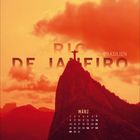 Text: Rio de Janeiro, Brasilien, März mit Kalendertagen. 
Illustration: Christusstatue auf Berg in orangenem Licht.