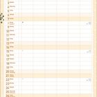 MÄRZ 2027. Kalender mit Wochentagen und Datumsfeldern. Pflanzenillustrationen oben und unten. Text "NOTIZEN".