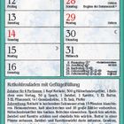 Kalender für März: Feiertage und Rezepte für Rotkohlrouladen. Illustration: Frau in Küche beim Kochen.