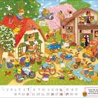 Suche Otti, das kleine Osterei. Es hat sich 40x im Bild versteckt. Illustration: Viele fröhliche Hasen sind beschäftigt.