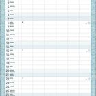 Kalenderseite für März 2027, Tage und Wochentage aufgelistet. Oben und seitlich florale Illustrationen.