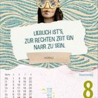 "Lieblich ist's, zur rechten Zeit ein Narr zu sein." - Horaz. Kalender: 8. Februar, Rosenmontag. Frau mit Taucherbrille.