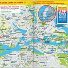 Text oben links: "DEINE EXTRA FALTKARTE". Rechts ein Hinweis zur Marco Polo App. In der Mitte eine Karte von Stockholm.