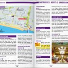 Brighton Karte, Sehenswürdigkeiten und Freizeitangebote. Texte zu "The Royal Pavilion", "i360", "Hove Museum", "Moshimo".