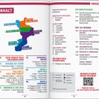 INHALT. Themen wie "Dein Marco Polo Urlaubsplaner", "Essen, Shoppen, Sport". Regionale Überschriften mit Seitenzahlen. Farbige Karte von Kalabrien. QR-Code: Digitale Extras.