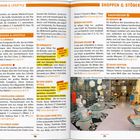 Seite 70: Texte zu Design-Läden wie "IL CIRMOLO", "ARTEMIDE". Seite 71: Informationen zu "KAUFHÄUSERN", "ARMANI", "LOUIS VUITTON".