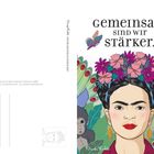 "Gemeinsam sind wir stärker." Januar, Montag 18 bis Sonntag 24. Illustration: Frau mit Blumen im Haar, von Tieren umgeben.