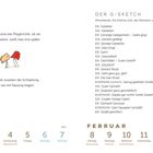 "Liebschaften sind wie Pilzgerichte..."; "Frauen sind die Juwelen der Schöpfung..."; Kalender: Februar 1-14; Illustration mit Pilzen.