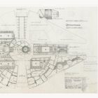 Illustration von technischen Zeichnungen eines Raumschiffs mit dem Text "Millennium Falke". Links groß, rechts kleines Foto.