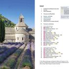 "Inhalt" mit verschiedenen Seitenzahlen und Themen wie "Provence im Überblick", "Provence entdecken". Lavendelfeld vor Kirche.