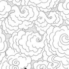 Drei cartoonhafte Figuren liegen auf einem Hügel und blicken in einen Himmel voller großer, wirbelnder Wolken.