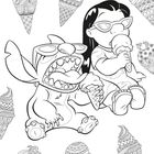 Illustration: Zwei Figuren mit Sonnenbrillen essen Eis. Umgeben von dekorativen Eiswaffeln in verschiedenen Mustern.