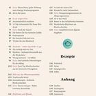 Seite mit Inhaltsverzeichnis: Themen wie Gesundheit, Ernährung, Rezepte und Anhang aufgeführt. Enthält farbige Symbole.