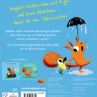 "Begleite Eichhörnchen und Vogel auf ihrem Abenteuer durch die vier Jahreszeiten!" Zwei Tiere: eines hält einen Regenschirm.