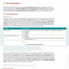 Texte: "1. Grundlagen", "1.1 Lernprozess", "Allgemein", "Thema", "Meilensteine", "Planung des Lernprozesses". Tabelle: Satzglieder, Zahlenraumerweiterung.