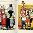 Linke Seite: "WENN ich Menschen anschaue." Rechte Seite: "SEHE ich, dass wir alle verschieden sind." Illustration: Menschenrückseiten links, Tierköpfe rechts.