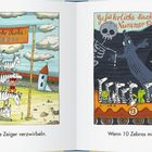 Gefährliche Sache Nummer 12 und 13. Zebras mit Zwergen und Drachen in fantasievollen, leuchtenden Illustrationen.