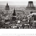 Zahlen 1 bis 31, unten zentriert große 3. Schwarz-weiß Stadtpanorama mit Kuppeln und einem Turm im Hintergrund.