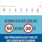 Kalender von Mai bis Juni. "In meinem Alter weiß jeder, dass 50 das neue 30 ist. Der Verkehrspolizist wollte das leider nicht glauben."