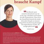 Demokratie braucht Kampf. Zitat von Isabell Lorey über liberale repräsentative Demokratie und Anerkennung Ausgeschlossener.