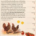 "Jennifer Egan" steht oben. Daneben Mai/Juni, Tage sind Montag 31 bis Sonntag 6. Unten zwei Hühner, zwei halbe Eier, Tomaten, Dressing.